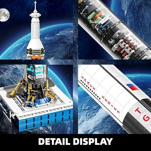 TYCOLE Space Rocket Building Block Set with Launch Stand, DIY Rocket Ship Model with Translucent Design, Cool Collectible Model for Home & Office Decor,Birthday Gift for Adults and Boys 8-14 (846PCS) thumbnail 4