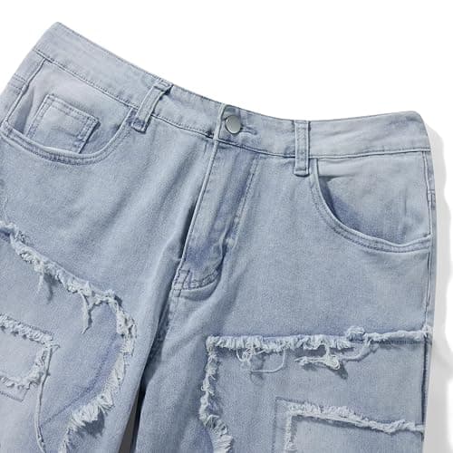 Stacked Jeans Men Skinny Ripped Jeans Slim Fit Patchwork Denim Pants Y2K Goth Harajuku Emo Hip Hop Jeans Trouser thumbnail 6