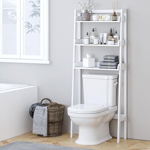 UTEX Over The Toilet Storage Shelf, 3-Tier Over Toilet Bathroom Organizer, Above Toilet Shelves Rack (White) thumbnail 6