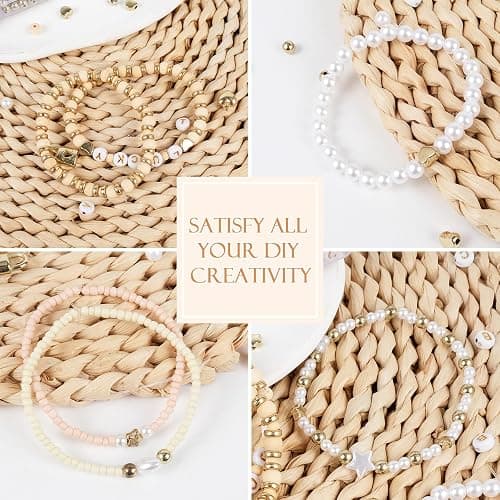 RUBY 3mm Perles pour Bracelet Morandi pour Perles de Rocaille, à Enfiler, Mini Perles Bracelet Kit de Perles en Bois, à Enfiler pour Noël, Kit de Fabrication de Bracelets, Fêtes, Vacances thumbnail 5
