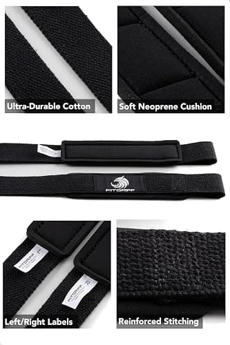 Fitgriff® Zughilfen (gepolstert) für Krafttraining, Bodybuilding, Fitness - Kreuzheben Gurte - Lifting Straps - für Frauen und Männer thumbnail 3