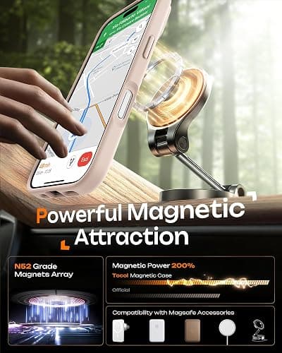 TOCOL for iPhone 17 Case, Full Camera Protection, Built-in Magnetic Ring, Compatible with Magsafe Charger, Drop Protection, Translucent Matte Phone Case for iPhone 17 6.3 inch (Desert) thumbnail 4
