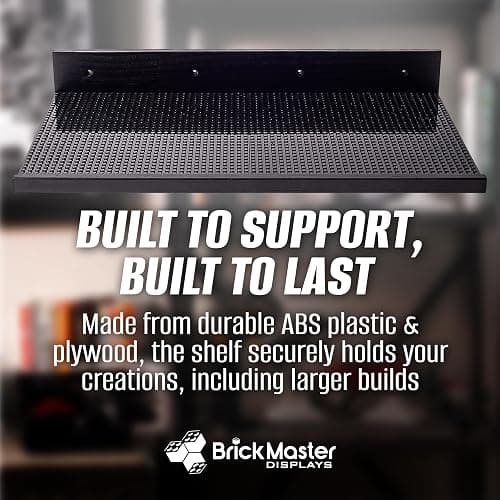 Brickmaster Displays - XL Shelves Floating Shelves for Building Block Display - Compatible as a Lego Display Shelf - Floating Shelves for Wall - Works with Major Building Blocks - Black, 2-Pack thumbnail 6