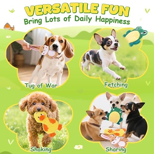 XIUGOAL Dog Toys to Keep Them Busy, 3 Pack No Stuffing Interactive Dog Toys with Crinkle, Squeaky Puppy Chew Toys for Small, Medium Breeds thumbnail 6
