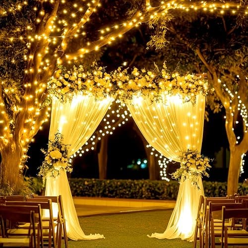 Brightown Solar Christmas Lights Outdoor, 19.6Ft 240 LED String Lights for Outside with 8 Modes, Solar Cluster Twinkle Lights Waterproof for Yard Fence Balcony Party Xmas Tree Decorations, Warm White thumbnail 5