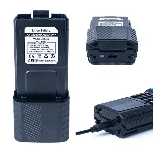 BaoFeng, BTECH BL-5L 3800mAh Li-ion Battery Pack, High Capacity Extended Battery for UV-5X3, BF-F8HP, and UV-5R Radios (BL-5 BaoFeng Battery Series) - Image 1