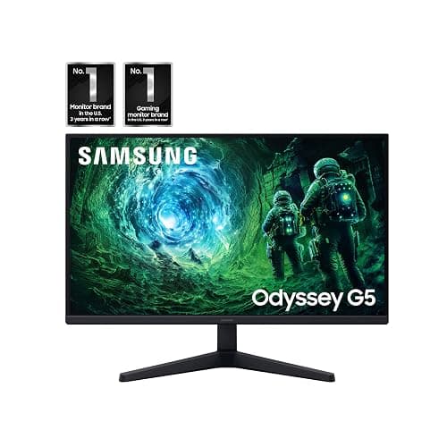 SAMSUNG 27” Odyssey G5 G53F QHD Resolution Gaming Monitor, HDR10, 200Hz Refresh Rate, IPS Panel, AMD FreeSync�� Premium, Black Equalizer, Auto Source Switch, LS27FG532ENXZA thumbnail 2
