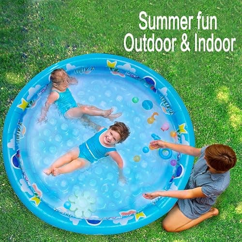 3 Rings Kiddie Pool for Toddler, 48”X12”，Kids Swimming Pool, Inflatable Baby Ball Pit Pool, Small Infant Pool (Blue) thumbnail 5