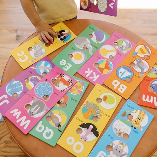 Melissa & Doug Poke-a-Dot! Alphabet Jumbo Learning Cards, 13 Double Sided Interactive ABC Flash Cards, Educational Activities for Toddlers and Preschoolers, Ages 1+ thumbnail 3