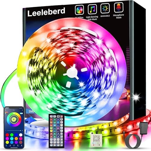 32.8ft Led Strip Lights Smart App Music Sync Color Changing RGB Led Light Strips Bluetooth LED Strips with Remote Led Lights for Bedroom Home Decoration - Image 1