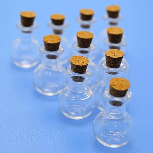 SHAOTONG 2ml Small Mini Glass Bottles Jars with Cork Stoppers.Wishing bottle drifting bottle wedding party DIY Etc. (D-20Pcs) thumbnail 5