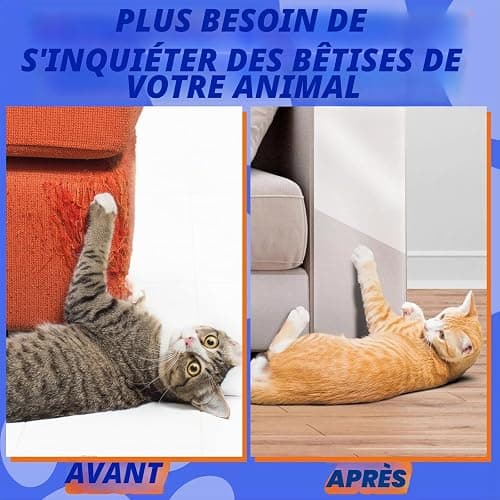 Wansiven Protection Griffe Chat Canapé, Transparent Protection Canape Anti Griffe, Résistant à l'usure et aux Rayures, adhésif Film Anti-griffures pour Chat et Chien, canapé, Porte (20 cm x 3 m) thumbnail 6