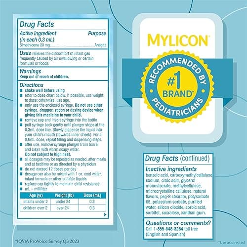 MYLICON Infants Gas Relief Drops for Infants and Babies, Dye Free Formula, 1 Fluid Ounce - 1 Fl Oz (Pack of 1) thumbnail 5