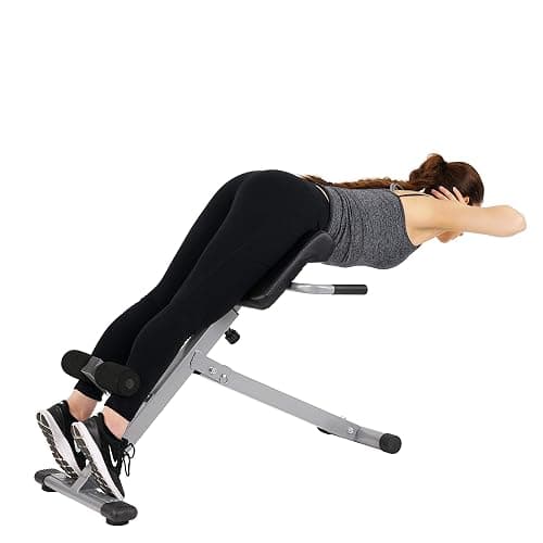Sunny Health & Fitness Foldable Hyperextension Roman Chair w/Back Extension, Home Gym Sit Up Bench for Glute & Ab Workouts, Optional Adjustment Incline & Multi-Function Heavy-Duty Exercise Equipment thumbnail 5