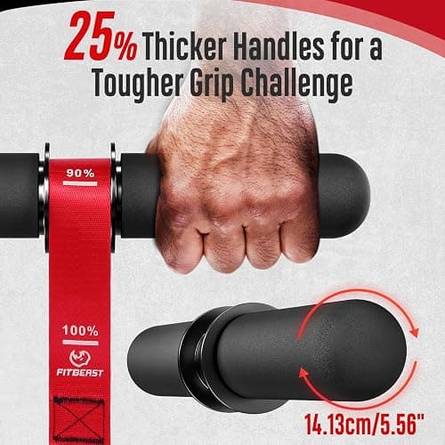 FitBeast Forearm Strengthener & Forearm Exerciser, Wrist Roller with Thicker Handle, Forearm Strength Trainer with Adjustable Strap - Ideal for Grip Strength, Muscle Building, Rehabilitation thumbnail 2