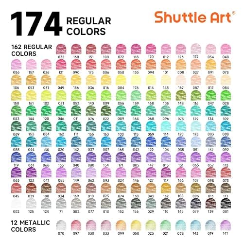 Shuttle Art 174 Colored Pencils for Adults, Soft Core Coloring Pencils Set with 1 Coloring Book, 1 Sketch Pad, 4 Sharpener, 2 Pencil Extender, Perfect for Artists Kids Adults, Drawing thumbnail 3