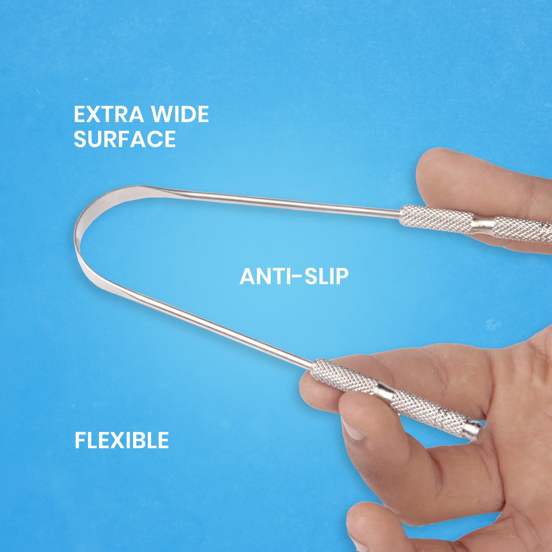Adult Tongue Scraper by HOKIN (1 Piece Oral Care Package) Stainless Steel Tongue Cleaners Reduce Bad Breath 100% Metal Sturdy Scrapers Hygiene Product for Men and Women thumbnail 7