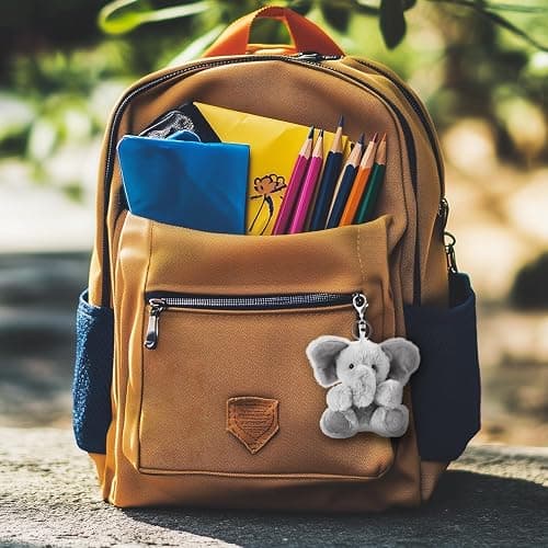 Apricot Lamb Cute Toys Plush Gray Elephant Stuffed Animal Soft Keychain for Kids Bag, Purse, Backpack, Handbag thumbnail 3