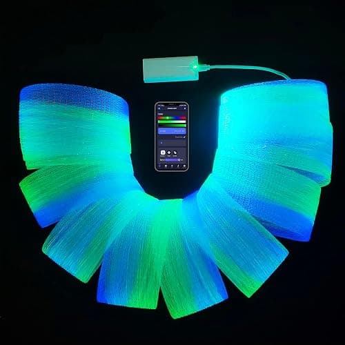 FOPLIT LED Fiber Optic Mesh Light Kits with Battery Controller for Dresses Costumes Textiles - Net Fabric Light Up Wedding Parties Halloween Christmas (6.6 Yards (6 Meters) Mesh) - Image 1