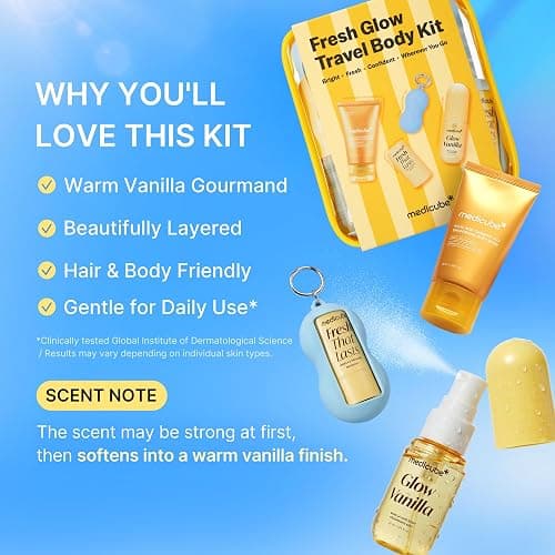 medicube Fresh Glow Body Kit | Travel-Ready Hair & Body Set | Mini body wash, deodorant and hair & body fragrance mist for fresh glow body. Kojic Acid for Brightening thumbnail 6