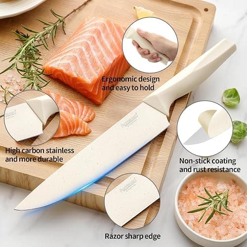 Premium Quality 8-Piece Knife Set with Block, Lightweight and Strong, ﻿ Ergonomic Handles for Home,Dishwasher Safe ﻿ thumbnail 6
