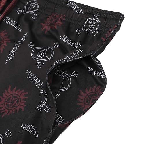 Bioworld Supernatural Logo & Runes All-Over Print Men's Black Sleep Pajama Pants thumbnail 3