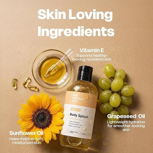 Her Fantasy Box | Body Splash Vanilla Drip Fragrance Oil – Warm Vanilla Sugar Scent with Creamy Cashmere & Sandalwood, Lightweight Hydrating Body Oil, Vegan & Cruelty Free thumbnail 3
