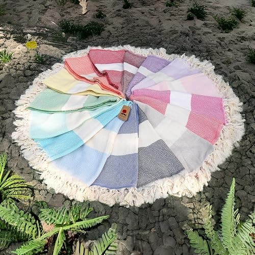 Bazaar Anatolia Turkish Beach Towel – 100% Cotton, Quick Dry, Sand Free Towel for Bathroom, Camping, Travel – Oversized 71x39 Inches – Diamond Pink thumbnail 9