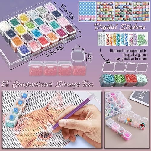 NLXCXUCY 158pcs Diamond Art Accessories Kit All-Inclusive Diamond Painting Tool Set with A4 Diamond Painting Light Pad,Diamond Art Sealer Glue,Diamond Correction,Pens Storage Box for DIY Craft thumbnail 3