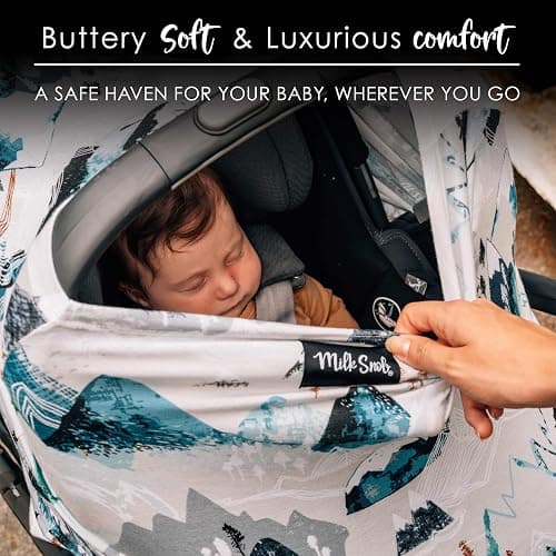 Milk Snob Original 5-in-1 Cover - Added Privacy for Breastfeeding, Baby Car Seat, Carrier, Stroller, High Chair, Shopping Cart, Lounger Canopy - Newborn Essentials, Nursing Top, Rocky Mountain thumbnail 4
