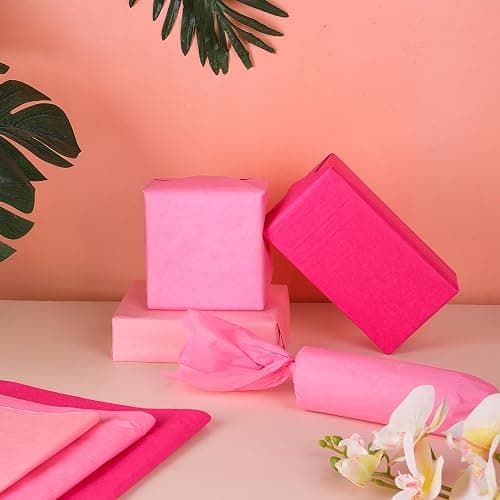 90 Sheet Pink Tissue Paper Recyclable Pink Wrapping Paper 14"x20"for Wedding Valentine Mother's Day Birthday DIY Art Craft Party Favor Decoration thumbnail 4