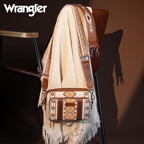 Wrangler Crossbody Bag for Women Boho Aztec Small Multi Pocket Crossover Purse thumbnail 3