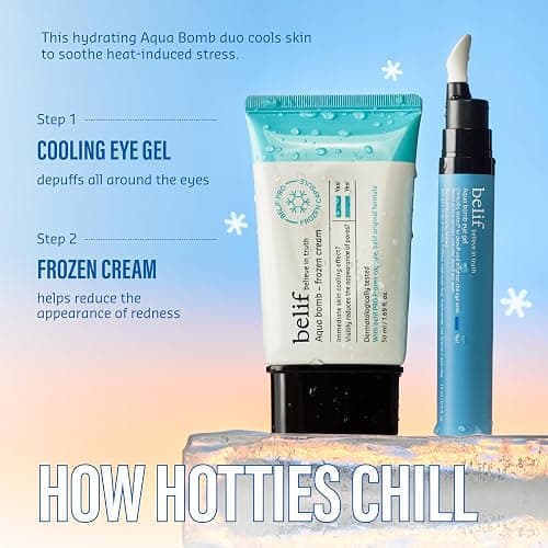 belif Aqua Bomb Cooling Eye Gel - Caffeine & Hyaluronic Acid for Puffiness & Hydration, Niacinamide & Vitamin C for Dark Circles, Adenosine & Collagen for Plumping, Korean Skin Care, 0.5 fl oz (15ml) thumbnail 8