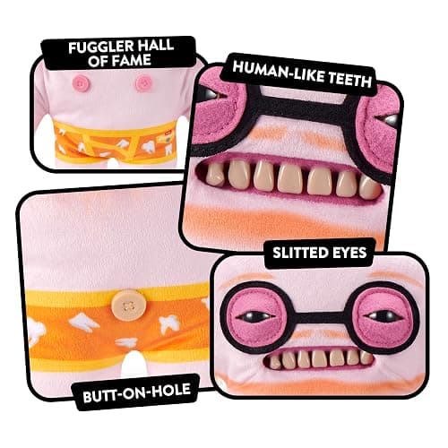 Fuggler Fugg Stars 9-Inch Plush Toy (Gunky Goober) by ZURU – Funny Ugly Monster Stuffed Animal with Human-Like Teeth, Collectible Plush for Kids, Tweens, Teens, Adults & Plush Fans thumbnail 8