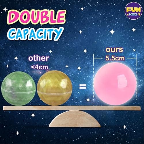 Big 25 Variety Slime Balls Party Favors for Kids, FunKidz 5.5cm Ball Size Bulk Premade Slime Pack Toys for Boys Girls 6-12 with Galaxy, Butter, Cloud, Unicorn, Mermaid, Glow, Clear Slimes thumbnail 3