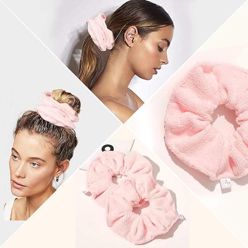 Ivyu Microfiber Hair Drying Scrunchies Towel Fiber Large Big Scrunchie for Curl Hair for Shower Wet Anti Frizz Hair Products Absorbent Fast Terry Cloth Sleep Scrunchy thumbnail 3