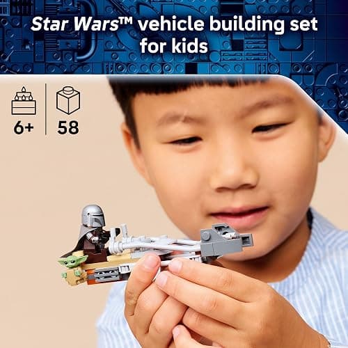 LEGO Star Wars The Mandalorian & Grogu’s Speeder Bike Building Toy for Boys & Girls - Pretend Play Space Vehicle W/2 Star Wars Character Figures for Kids, Ages 6+ - Gift Idea for Birthdays - 75436 thumbnail 2