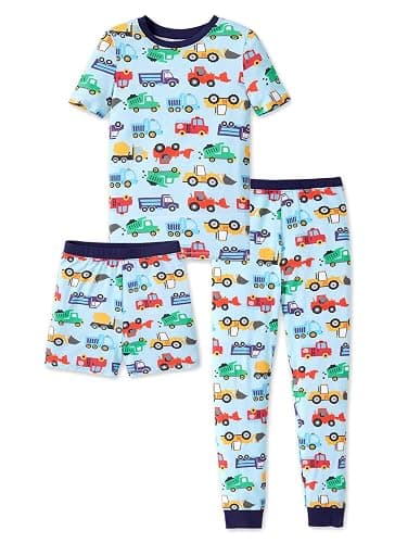 PATPAT Bamboo Viscose Pajamas Sets for Boys Girls Kids Toddler, 3 Pack Shorts & Pants Sleepers, Ultra-soft Snug Fit Pjs 2-12Y - Image 1
