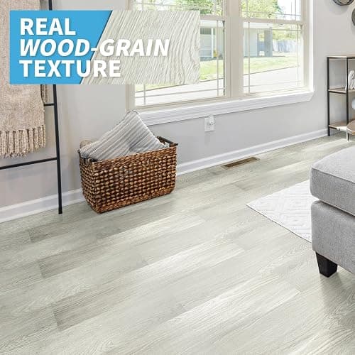 Art3d Peel and Stick Floor Tile Vinyl Wood Plank 36-Pack 54 Sq.Ft, White-ash, Rigid Surface Hard Core Easy DIY Self-Adhesive Flooring thumbnail 2