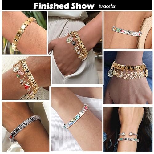 ITingstere Italian Charms Bracelet Sets with 1Pcs Starter Brascelet 9Pcs Charms 9mm Italian Modular Charm Bracelet DIY Module Jewelry Gifts thumbnail 6