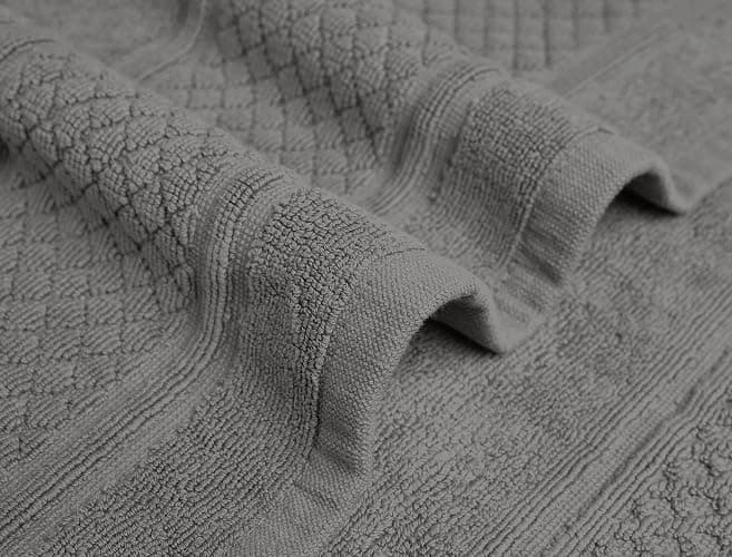 Avalon Towels Bath Mats for Bathroom - Absorbent Bathroom Mats Quick Dry Bath Mat - 100% Cotton Bath Mats Soft Bathroom Floor Mat - Grey Bath Mat Absorbent Bath Mat Set of 2 (22x34 Inches) thumbnail 4