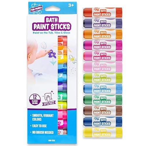 Tub Works® Bath Paint Sticks™ Bath Toy, 12 Count | Nontoxic, Washable Bathtub Paint for Kids & Toddlers | Twistable Sticks Draw Smoothly on Tub Walls | Smooth, Vibrant Alternative to Bath Crayons thumbnail 8