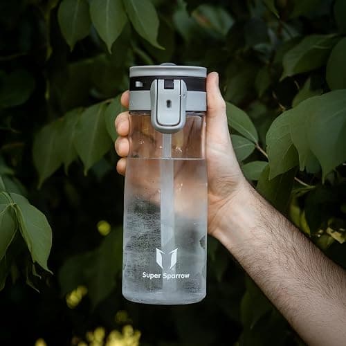 Sparrow Gourde Sport - TouchFlow Tritan Bouteille d'eau - 500ml/750ml/1L - sans BPA - Gourdes Paille Convient pour Enfant, Adulte Sport, l'école, en Plein air thumbnail 7