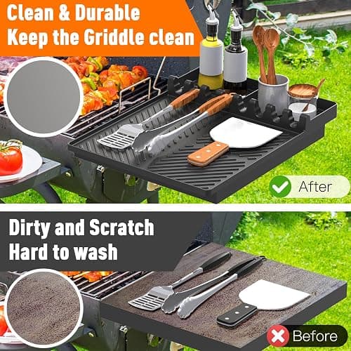 Silicone Grill Mat Compatible with Blackstone, Black | Silicone Griddle Tools with Drip Pad, Spatula Mat, For Outdoor Grill Kitchen Counter thumbnail 4