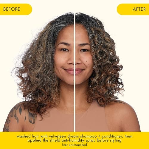 amika the shield anti-humidity spray | lightweight, invisible heat protection spray, contains UV filters, for smooth, frizz free hair thumbnail 3