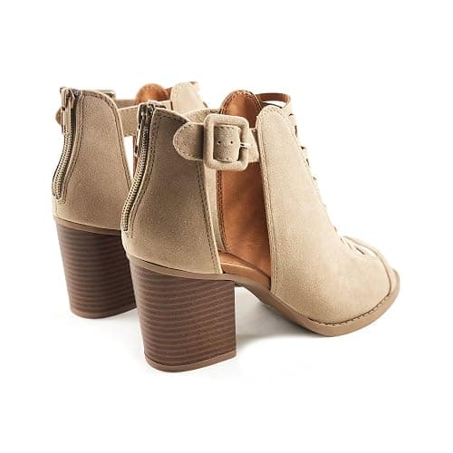 Soda Aran ~ Women Open Toe Crisscross Straps Back Zipper High Heel Fashion Sandal with Adjustable Ankle Strap thumbnail 4
