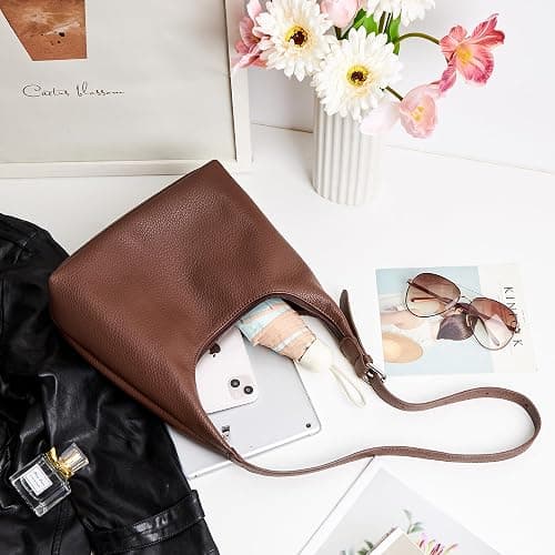 KALIDI Crescent Tote Bag, Women Underarm Hobo Everyday Zipper Handbag Work | Soft Vegan Leather 10" Adjustable Shoulder Trendy Purse for Evening Shopping Travel Vacation Commute Casual thumbnail 7