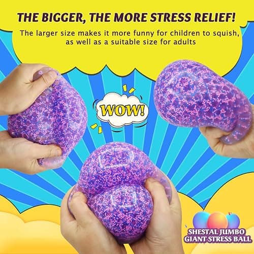 Giant 4 Inches Jumbo Stress Balls for Adults Anxiety Relief, Nedoh Balls Squishy Balls Fidget Squeeze Squish Big Ball for Anti-Stress thumbnail 2