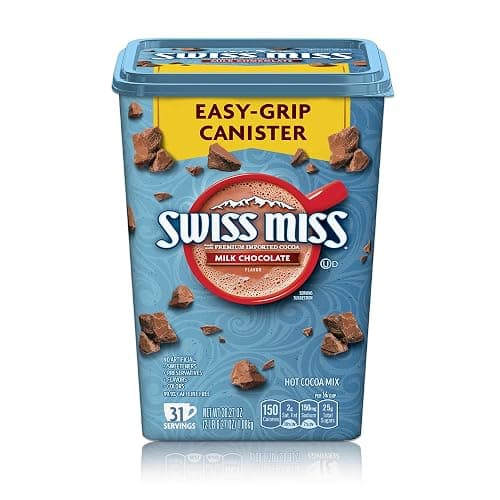 SWISS MISS Milk Chocolate Flavored Hot Cocoa Mix, 38.27 OZ Square Canister - Image 1
