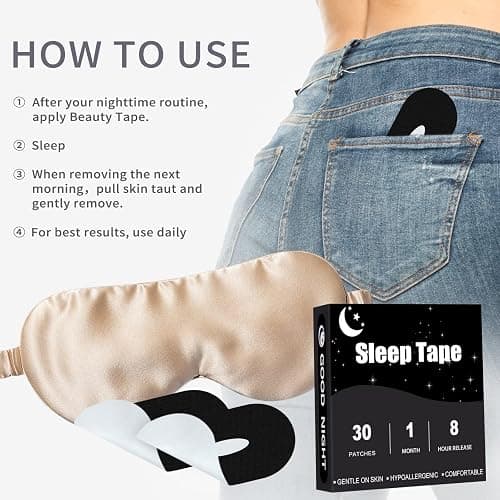Mouth Tape for Sleeping (30 Pack), Portable, Breathable, Easy to Use,Gentle On Skin thumbnail 2